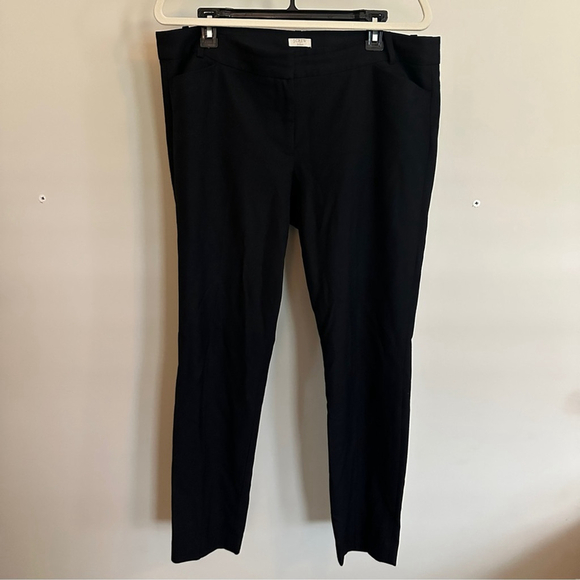 J. Crew Black Wool Blend Straight Leg Trousers Pants Women’s Size 12 - Picture 1 of 4